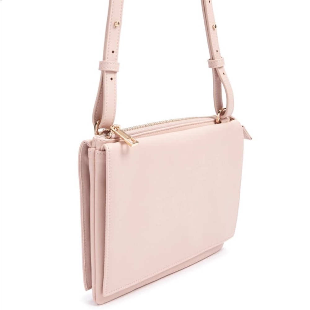 Blush Faux leather crossbody purse